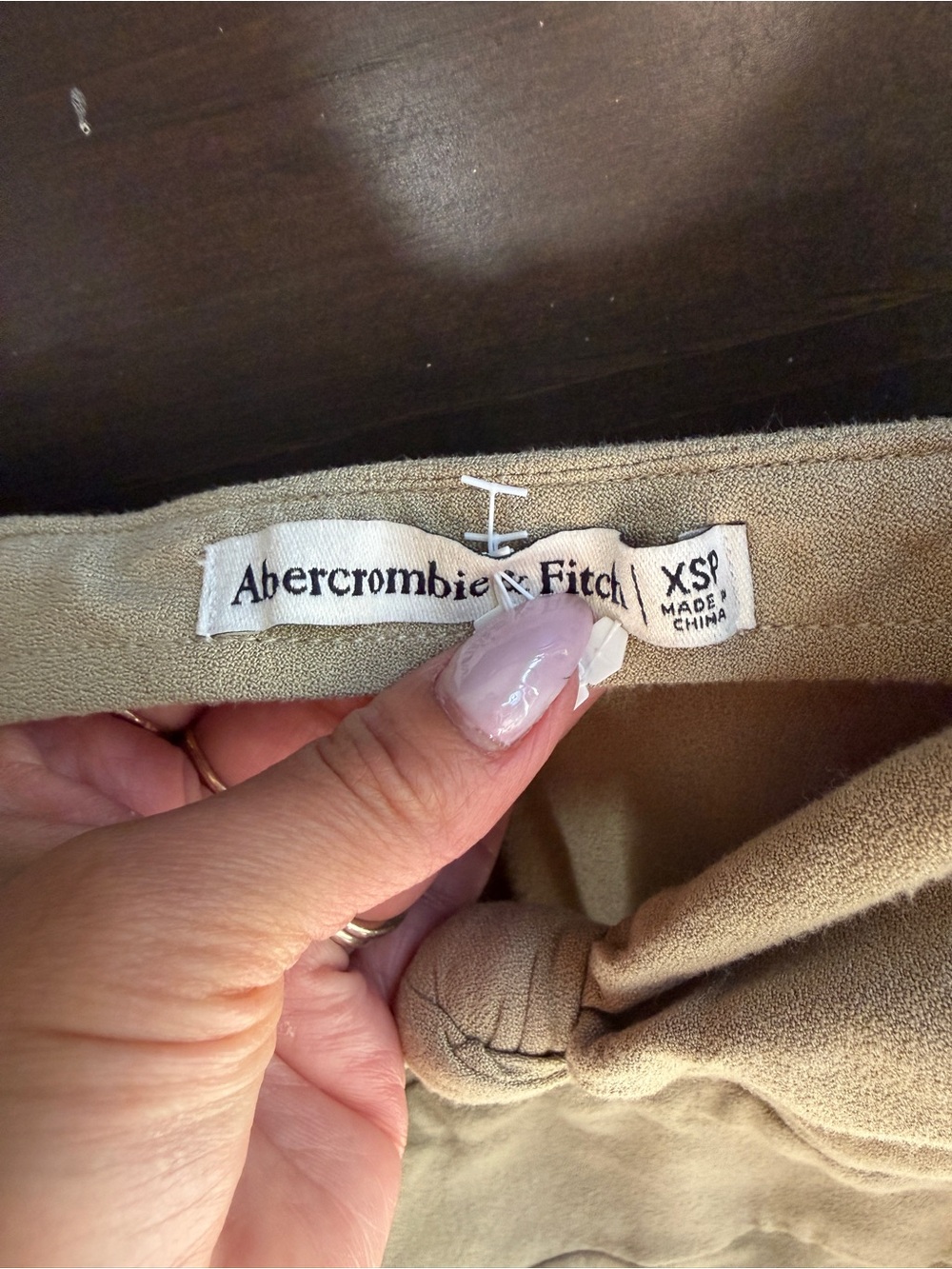 Abercrombie & Fitch Tan/Sage Knot-Front Dress - Picture 4 of 6